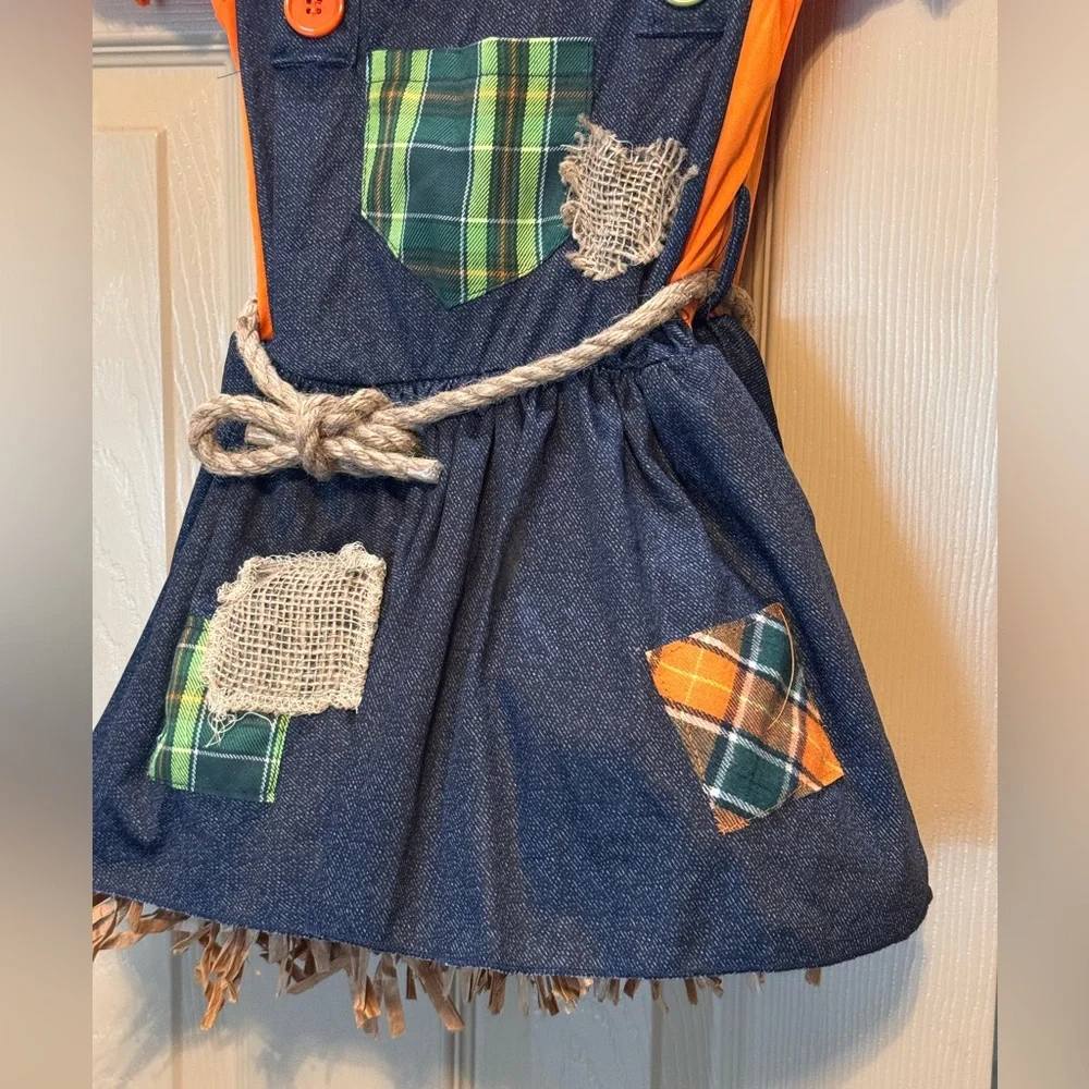 Scarecrow Girl Childs Halloween Costume Dress Size 6-6X Halloween Harvest‎